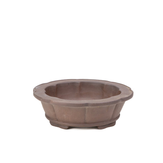 Pot Bonsai Yixing non émaillé lotus rond 24 cm