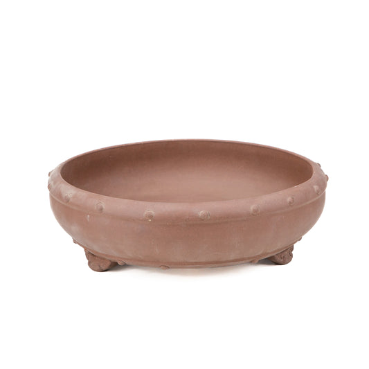 Bonsai Yixing pot ongeglazuurd trommel rond 27cm
