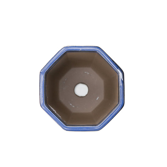 Bonsai pot achthoek cascade blauw 14cm