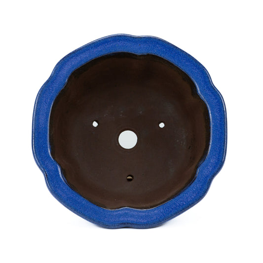 Pot à bonsaï cascade de lotus bleu clair 22 cm, hauteur ~ 11 cm