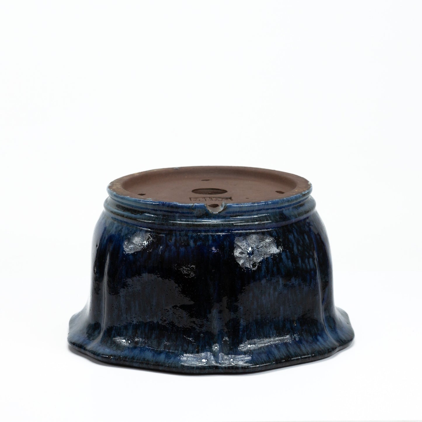 Pot à bonsaï cascade lotus bleu 27 cm, hauteur ~ 14 cm