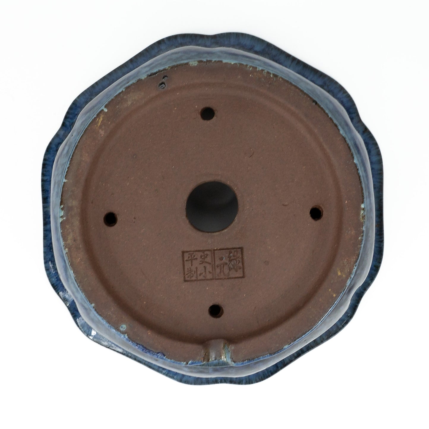 Pot à bonsaï cascade lotus bleu 27 cm, hauteur ~ 14 cm