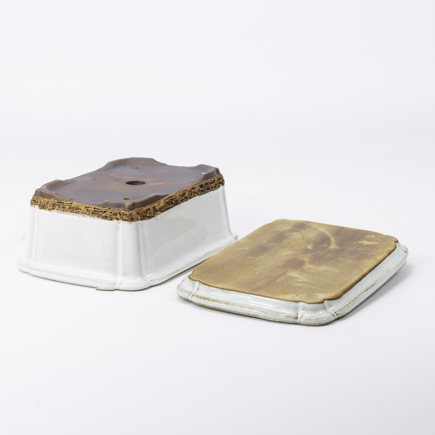 Pot à bonsaï blanc rectangulaire 17,5 cm - lot