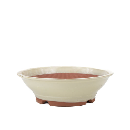 Pot à bonsaï rond crème 36 cm