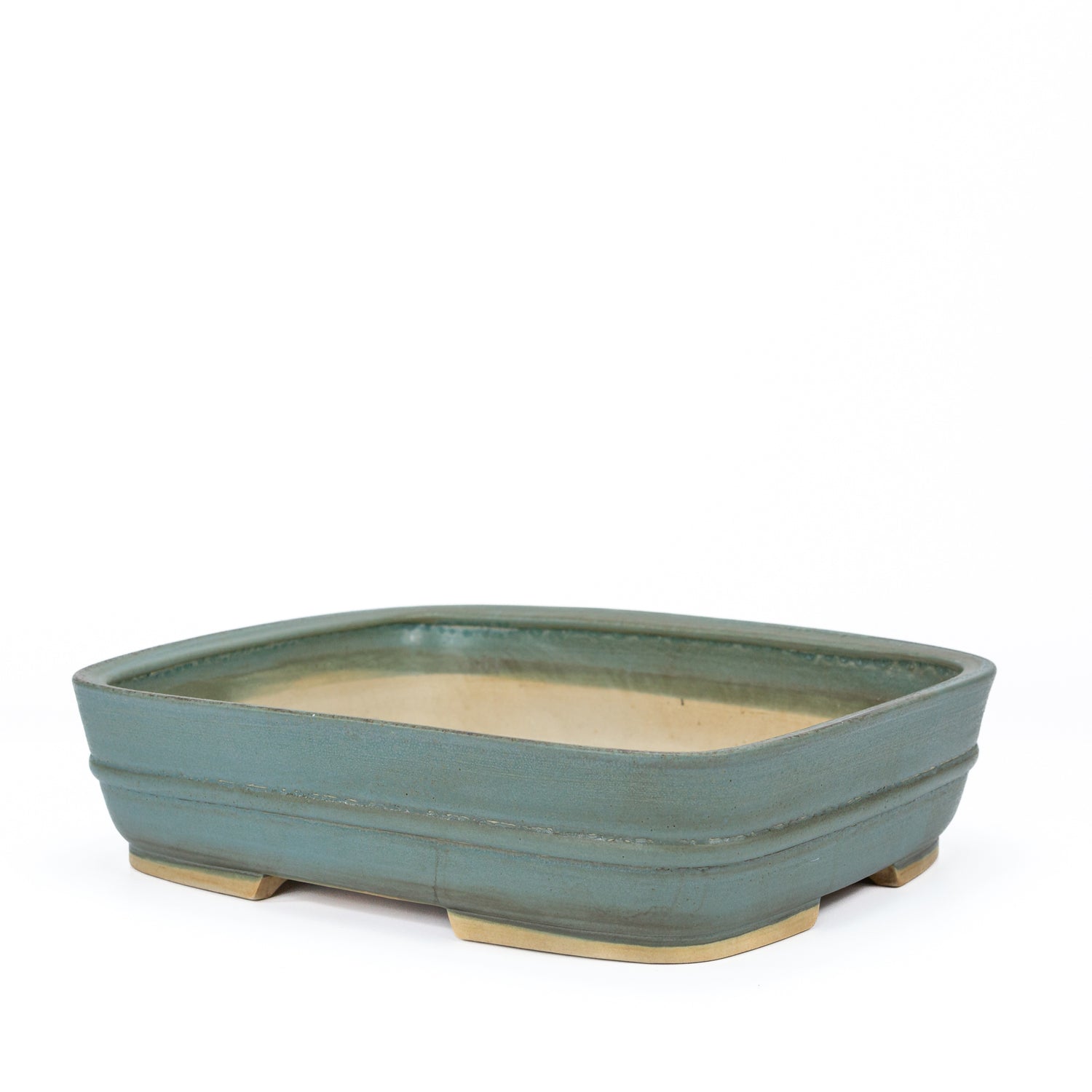 Bonsai pot turquoise mat rechthoekig 29cm