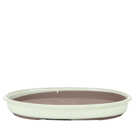 Pot à bonsaï ovale crème 45 cm