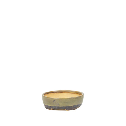 Pot à bonsaï rond en natte marron de 13 cm