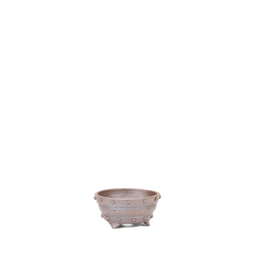 Shohin bonsai pot ongeglazuurd trommel rond 10.3cm