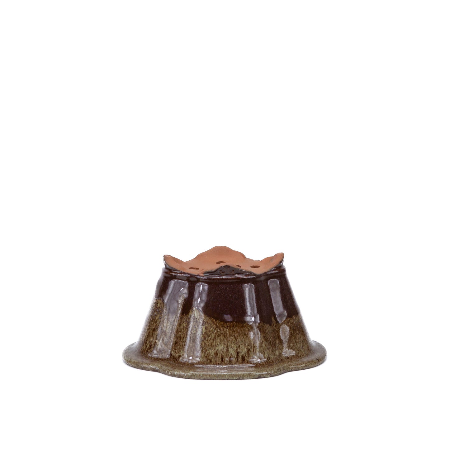 Bonsai pot chrysanten bruin beige 15.5cm