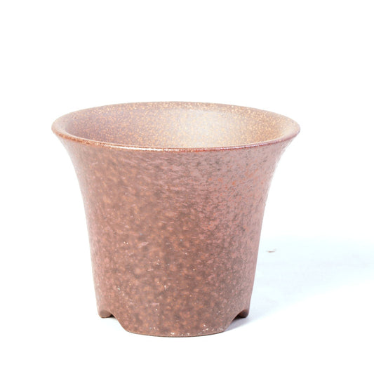 Rood bruin geglazuurd ronde cascade pot 11cm