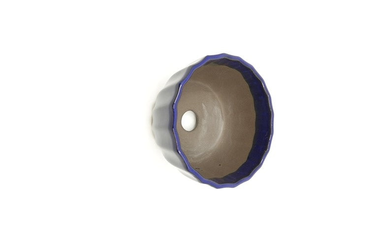 Pot à bonsaï chrysanthèmes bleu foncé 12 cm