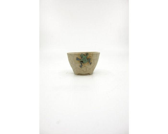Pot à bonsaï Shohin beige rond 7cm