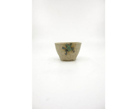 Pot à bonsaï Shohin beige rond 7cm