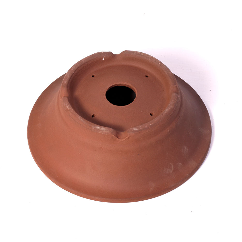 Bonsaischaal bruin rond met buitenslaande lip diameter 18,5cm