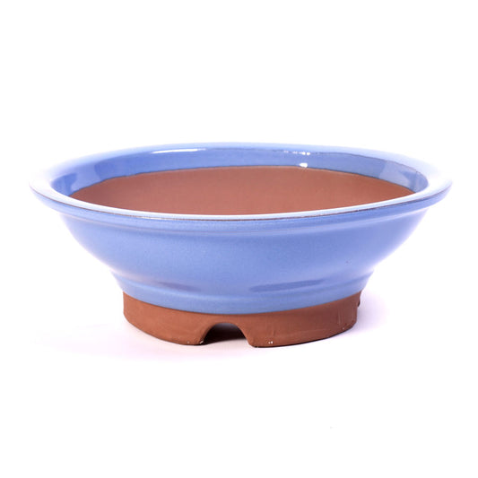 Pot à bonsaï bleu lavande rond 14,5 cm