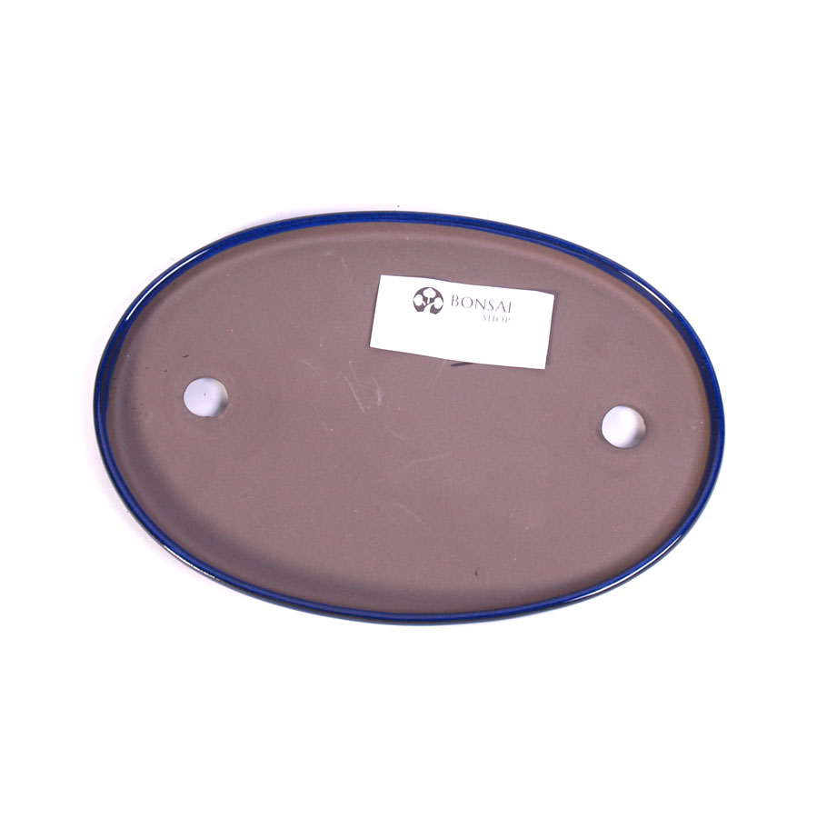 Bac à bonsaï bleu ovale bas 37 cm