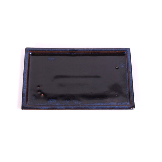 Soucoupe bleue rectangulaire 15 cm