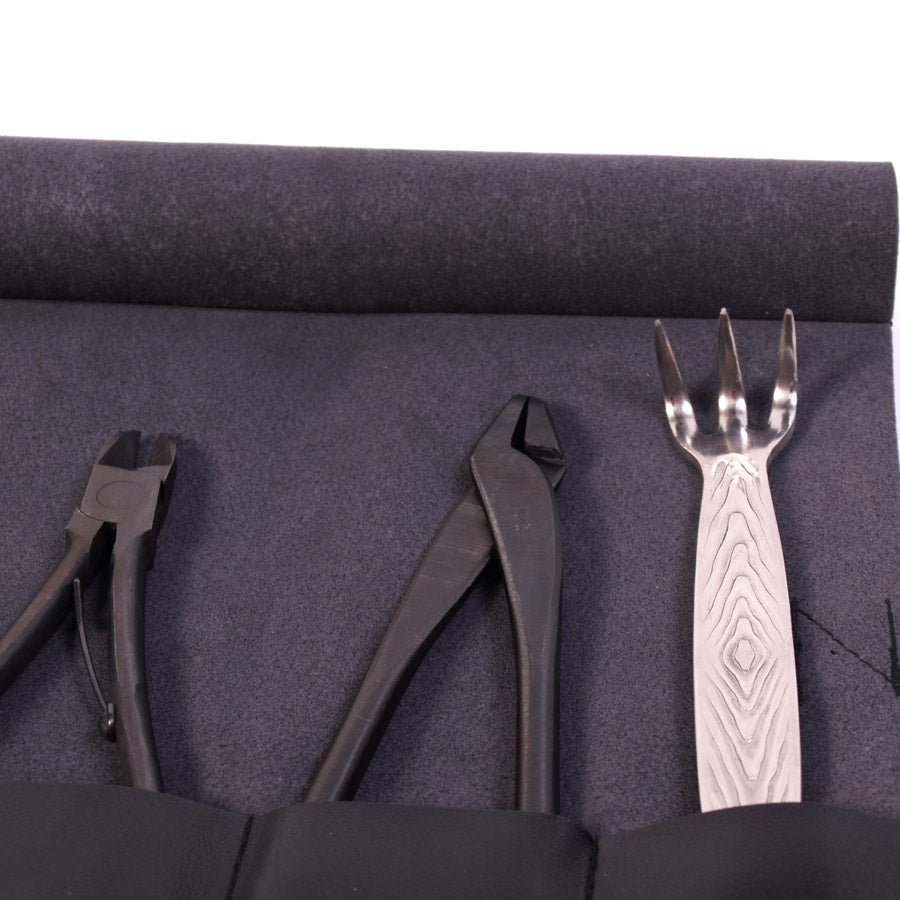 Set d'outils 6 pièces, acier au carbone japonais de qualité supérieure dans une trousse à rouleau