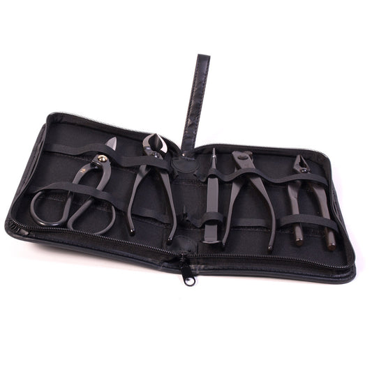 Jeu d'outils 5 pièces en acier au carbone japonais de qualité supérieure dans un étui à fermeture éclair