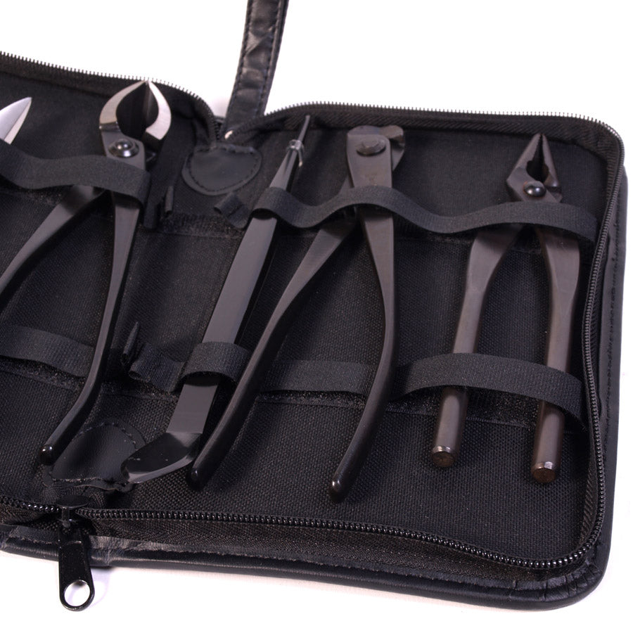 Jeu d'outils 5 pièces en acier au carbone japonais de qualité supérieure dans un étui à fermeture éclair