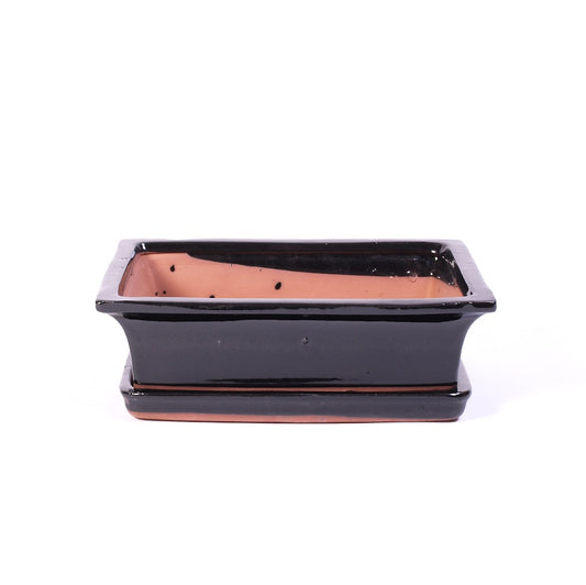 Ensemble de pots rectangulaires noir 28 cm