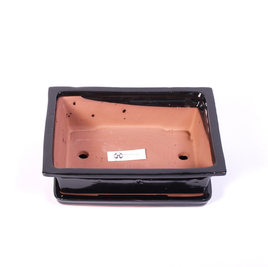 Ensemble de pots rectangulaires noir 28 cm