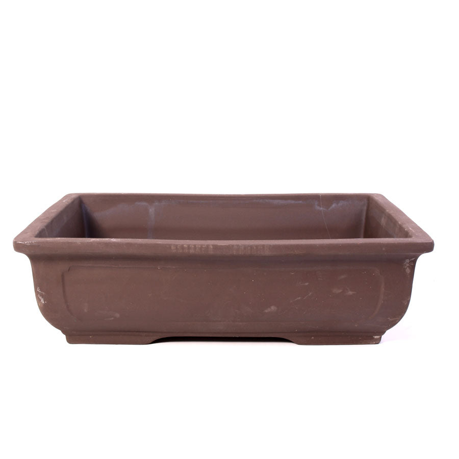 Pot rectangulaire brun non émaillé 35 x 27 x 10 cm