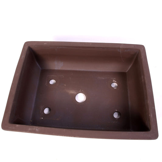 Pot rectangulaire brun non émaillé 32 x 23 x 8,5 cm