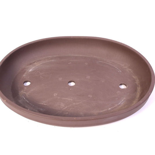 Pot ovale brun non émaillé à nervures 45 cm