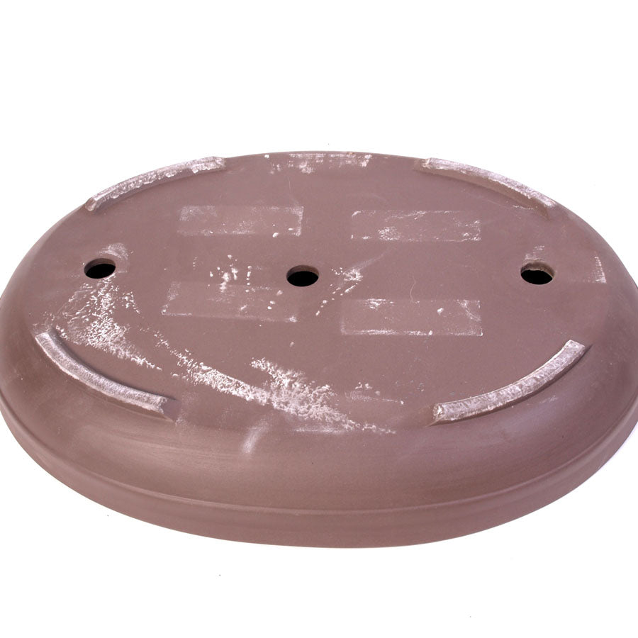 Pot ovale brun non émaillé à nervures 45 cm