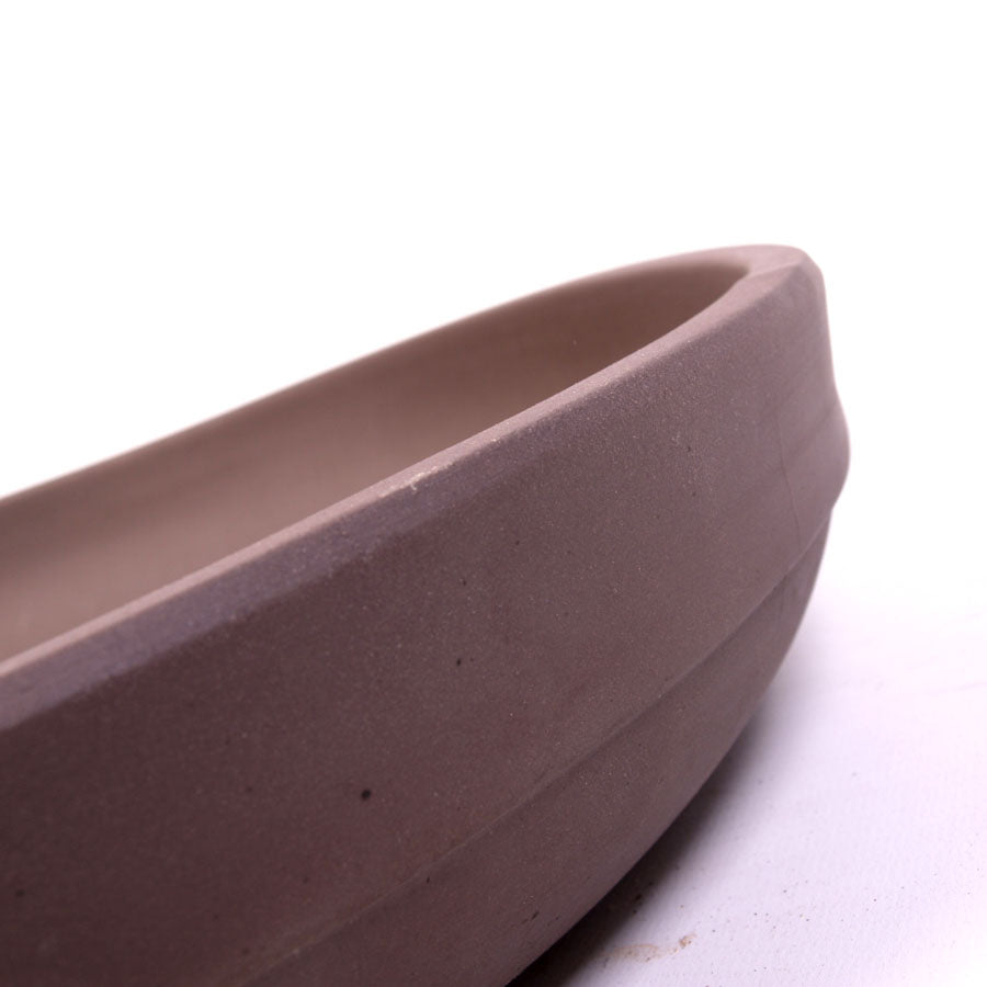 Pot ovale brun non émaillé à nervures 45 cm