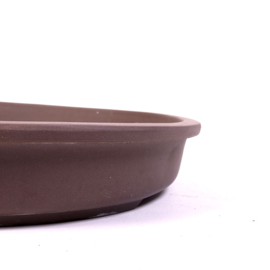 Ovale brun non émaillé à rebord extérieur 31 cm