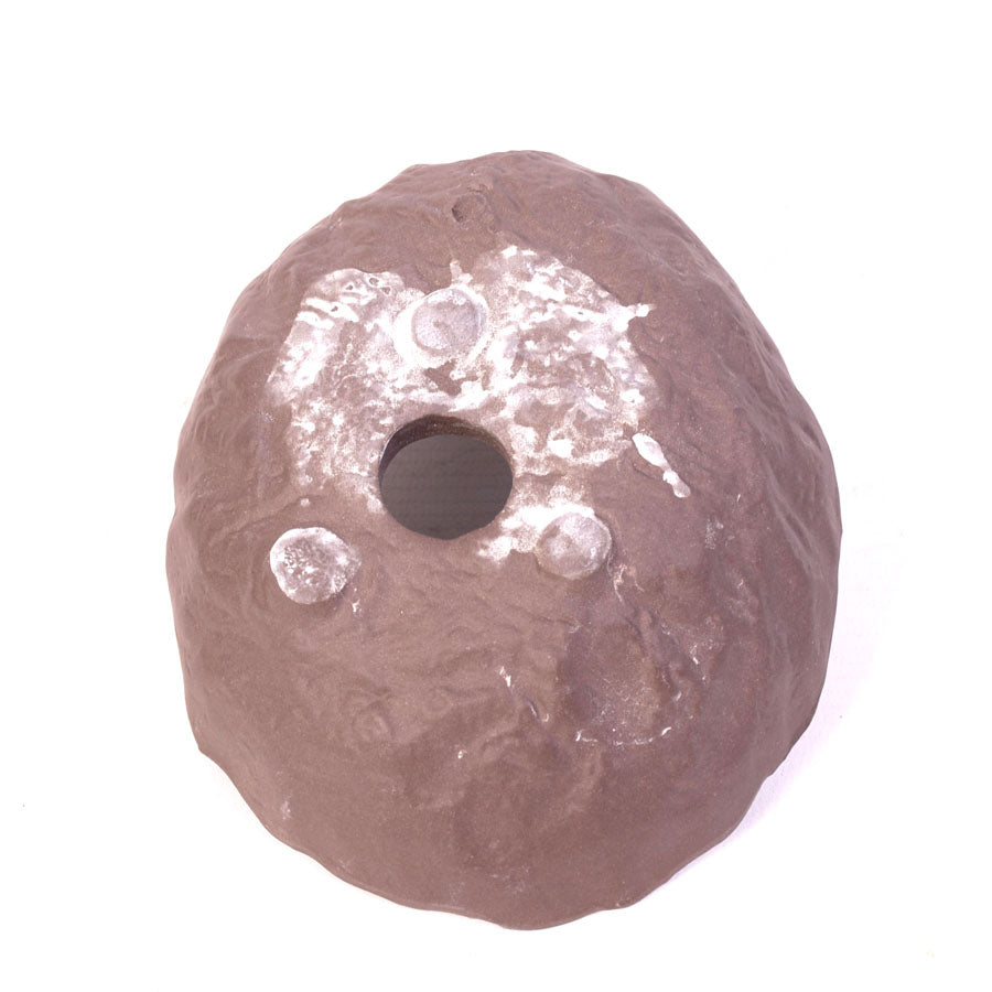 Pot à bonsaï brun non émaillé en forme de coquillage 14,5 cm