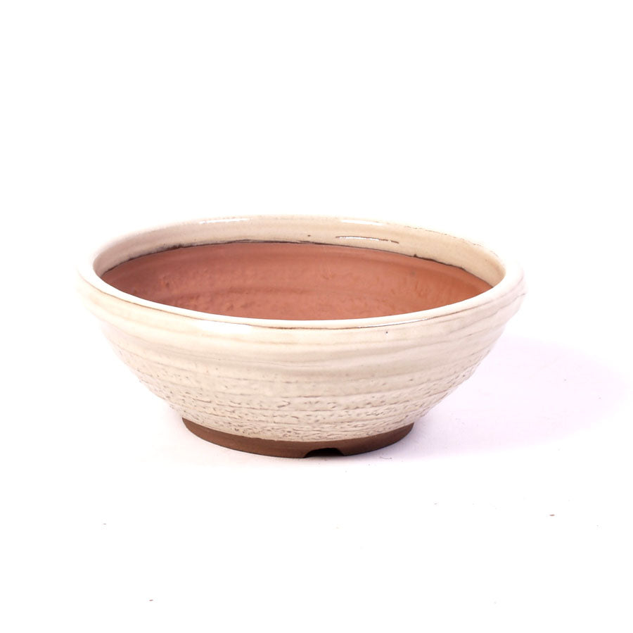 Pot à bonsaï rond crème 20 cm