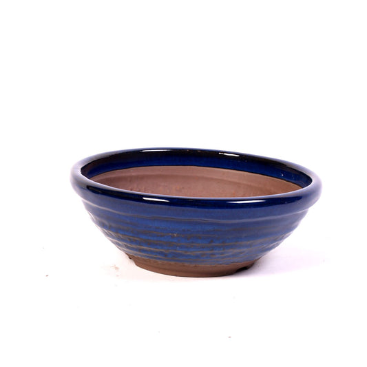 Pot à bonsaï rond bleu foncé 20 cm