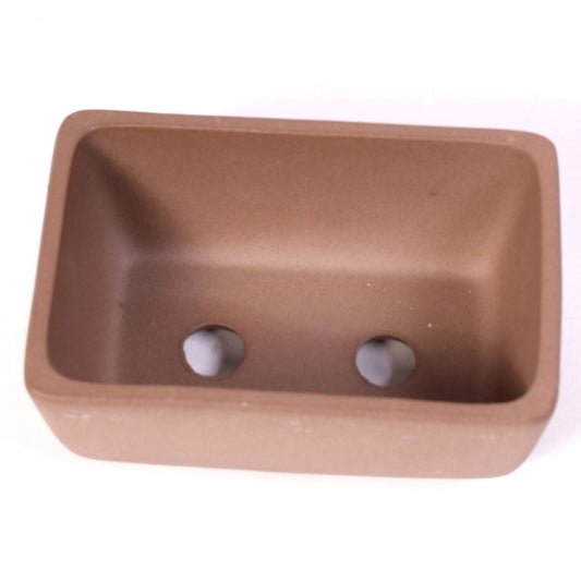 Pot à bonsaï brun rectangulaire 14 cm