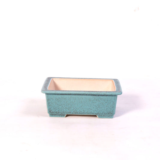 Bac à bonsaï rectangulaire à rebord extérieur, vert 14,5 cm