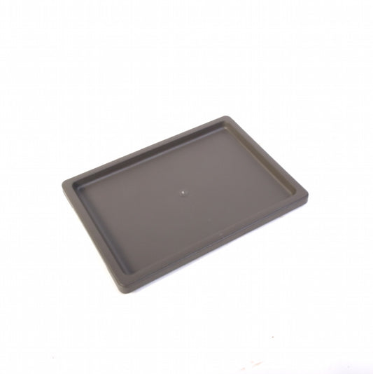 Soucoupe rectangulaire gris/marron 28 cm