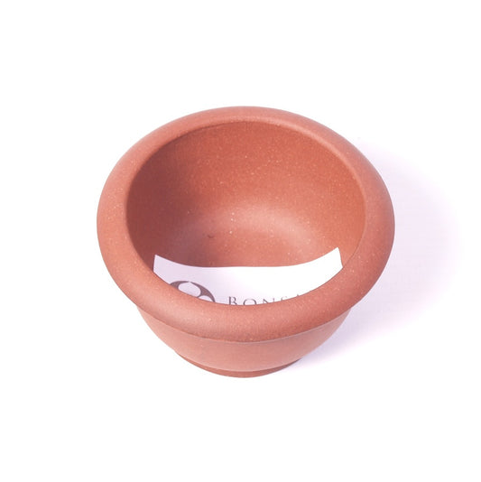 Bac à bonsaï rouge-brun rond 8,5 cm