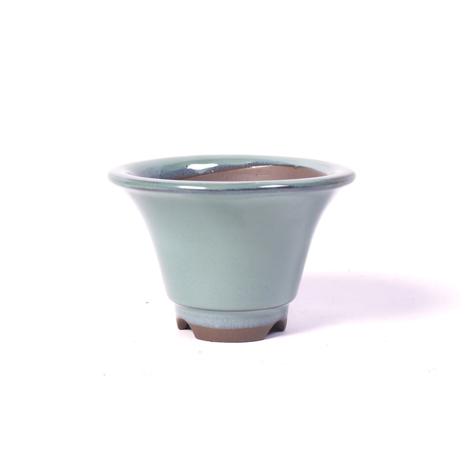 Pot à bonsaï vert rond en forme de vase 12 cm