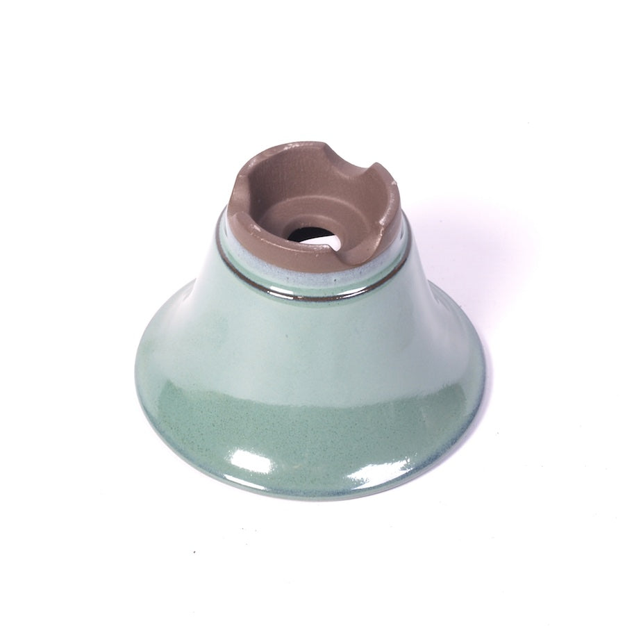 Pot à bonsaï vert rond en forme de vase 12 cm