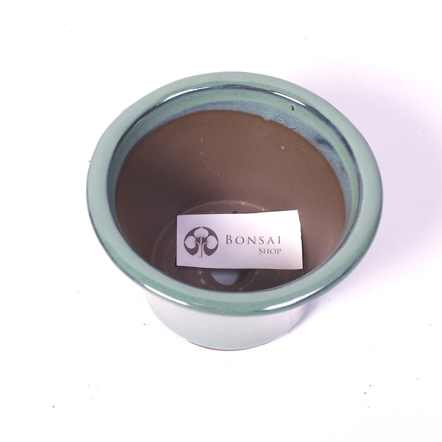 Pot à bonsaï vert rond 12,5 cm