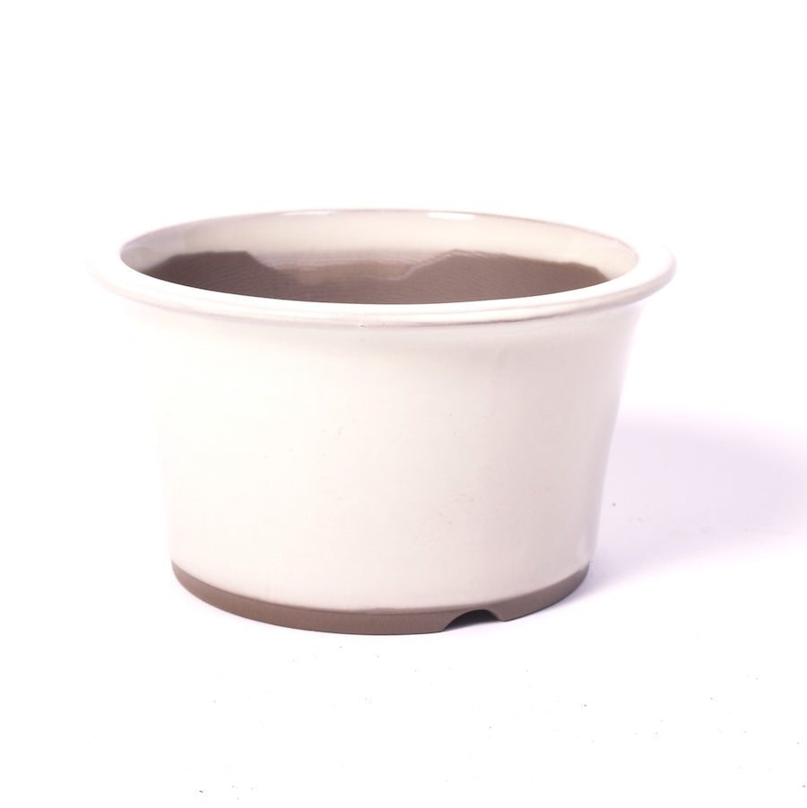 Pot à bonsaï crème rond 16,5 cm