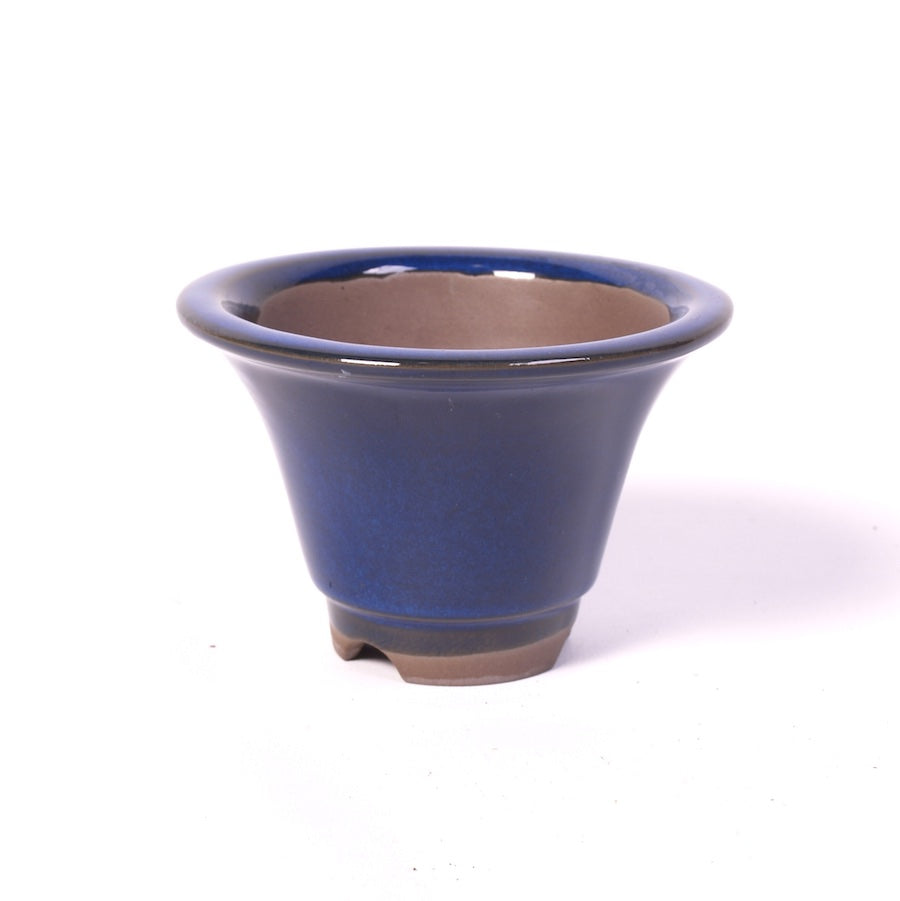 Bac à bonsaï bleu rond en forme de vase 12 cm