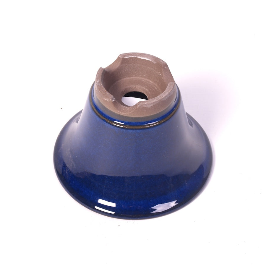 Bac à bonsaï bleu rond en forme de vase 12 cm