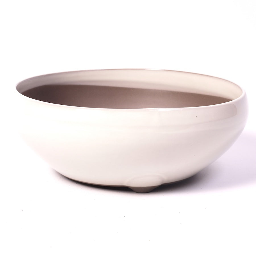 Pot à bonsaï crème rond 18 cm