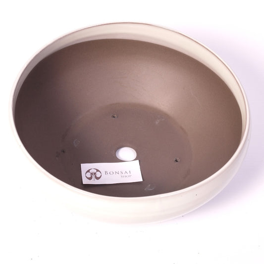 Pot à bonsaï crème rond 18 cm
