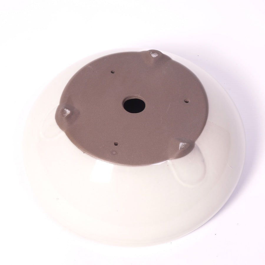 Bac à bonsaï crème rond, 23,5 cm