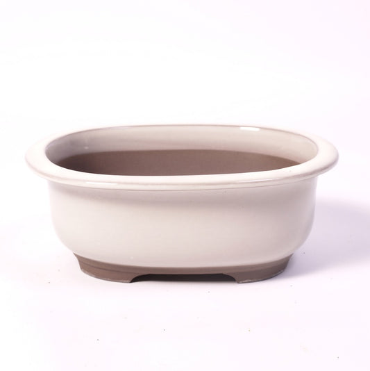Pot à bonsaï ovale crème 18 cm