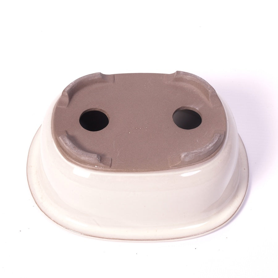 Pot à bonsaï ovale crème 18 cm